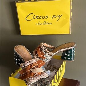Circus by Sam Edelman Women's Brown and Green Embellished Heels